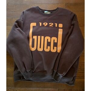 Gucci Crewneck Sweatshirt 1921 Brown  Size L Made in Italy